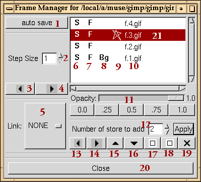 Frame Manager Dialog